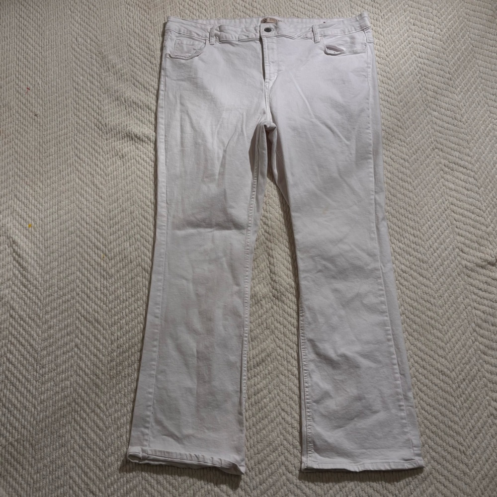 Route 66 Y2K White Slim Straight Leg Boot Cut Casual Western Denim Jeans